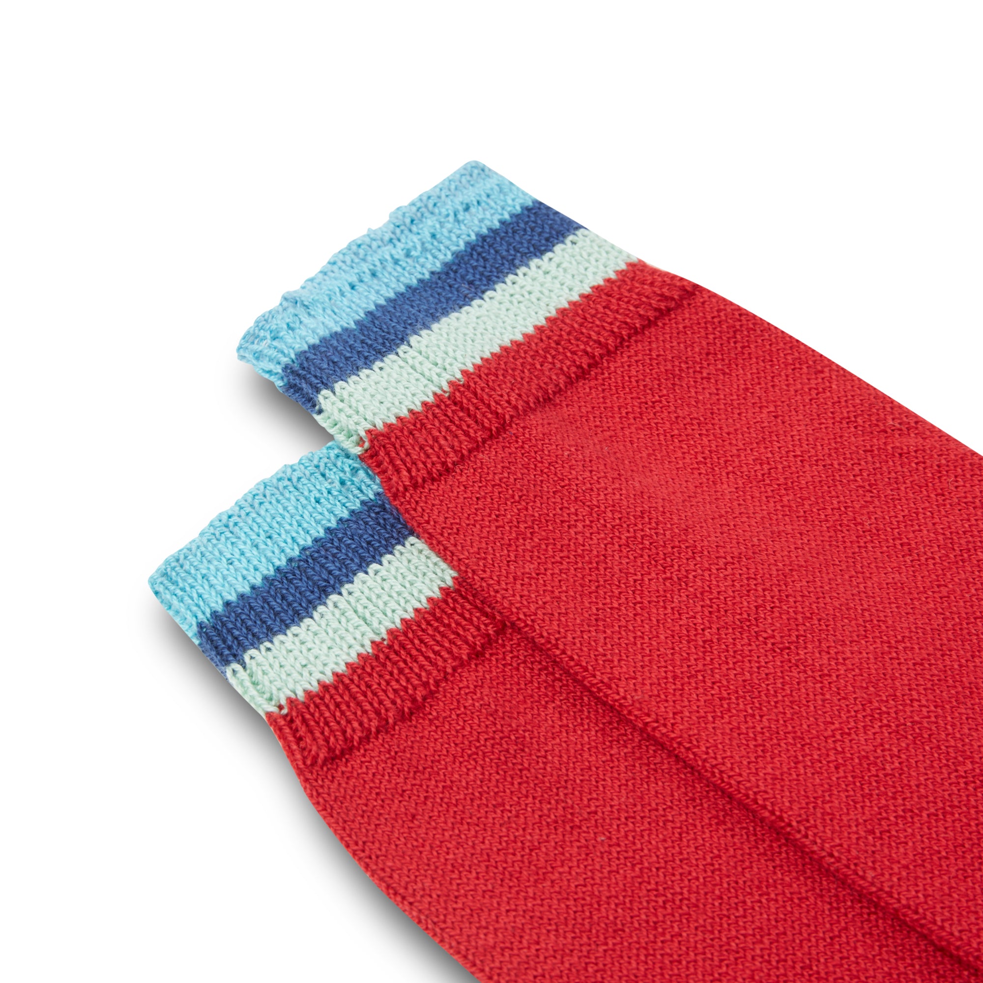 Burrows & Hare Stripe Cuff Socks - Red - Burrows and Hare