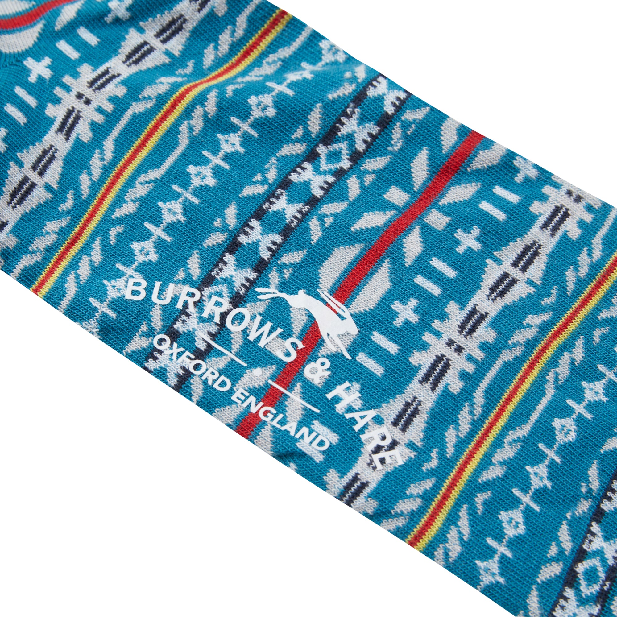 Burrows & Hare Fairisle Socks - Teal - Burrows and Hare