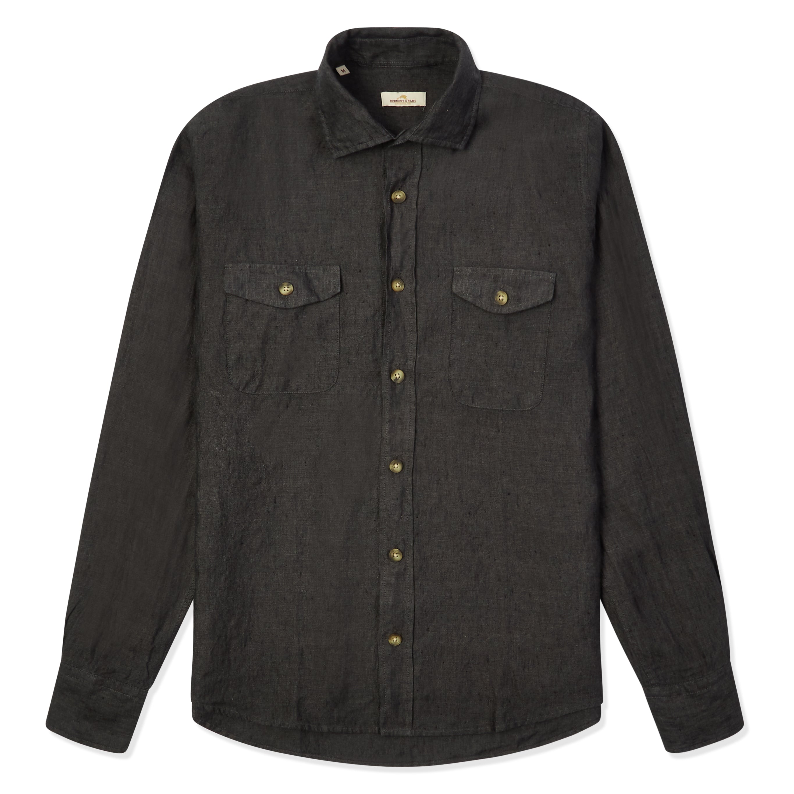 Linen Pockets Shirt - Charcoal