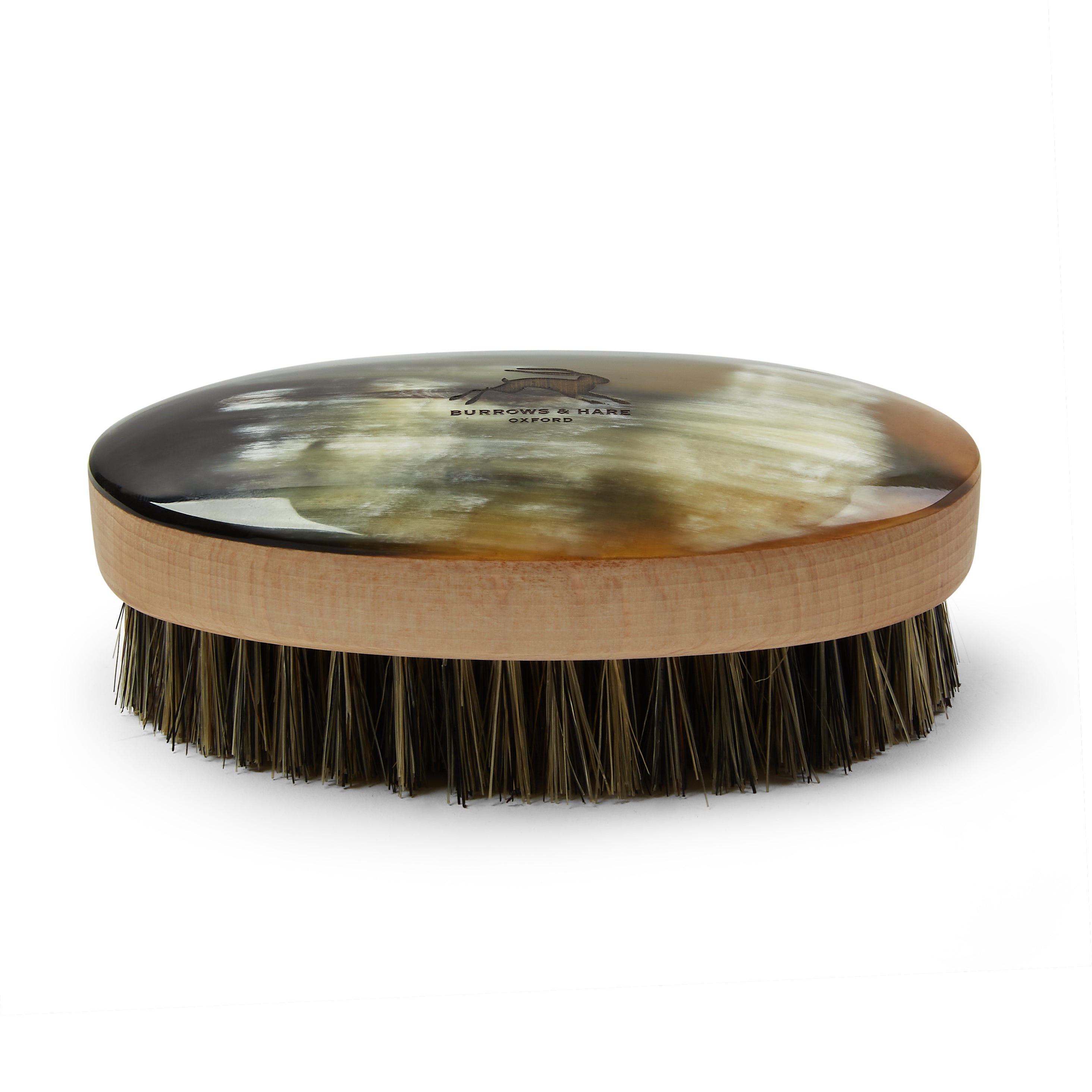 Oval Cow Horn Boar Hairbrush