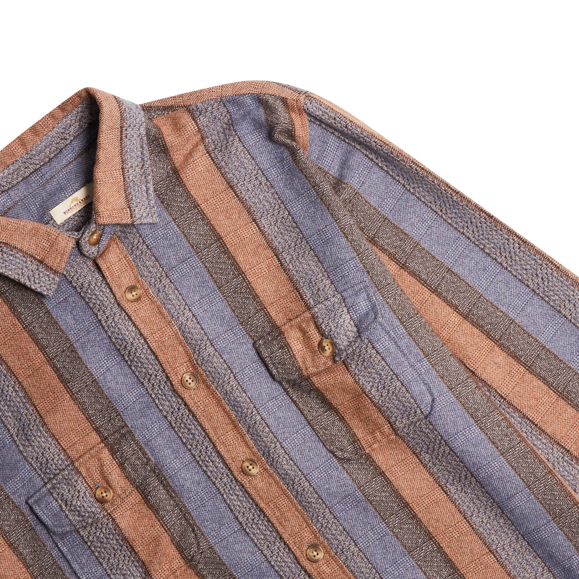 Burrows & Hare Over Shirt - Stripe Blue/Sand - Burrows and Hare