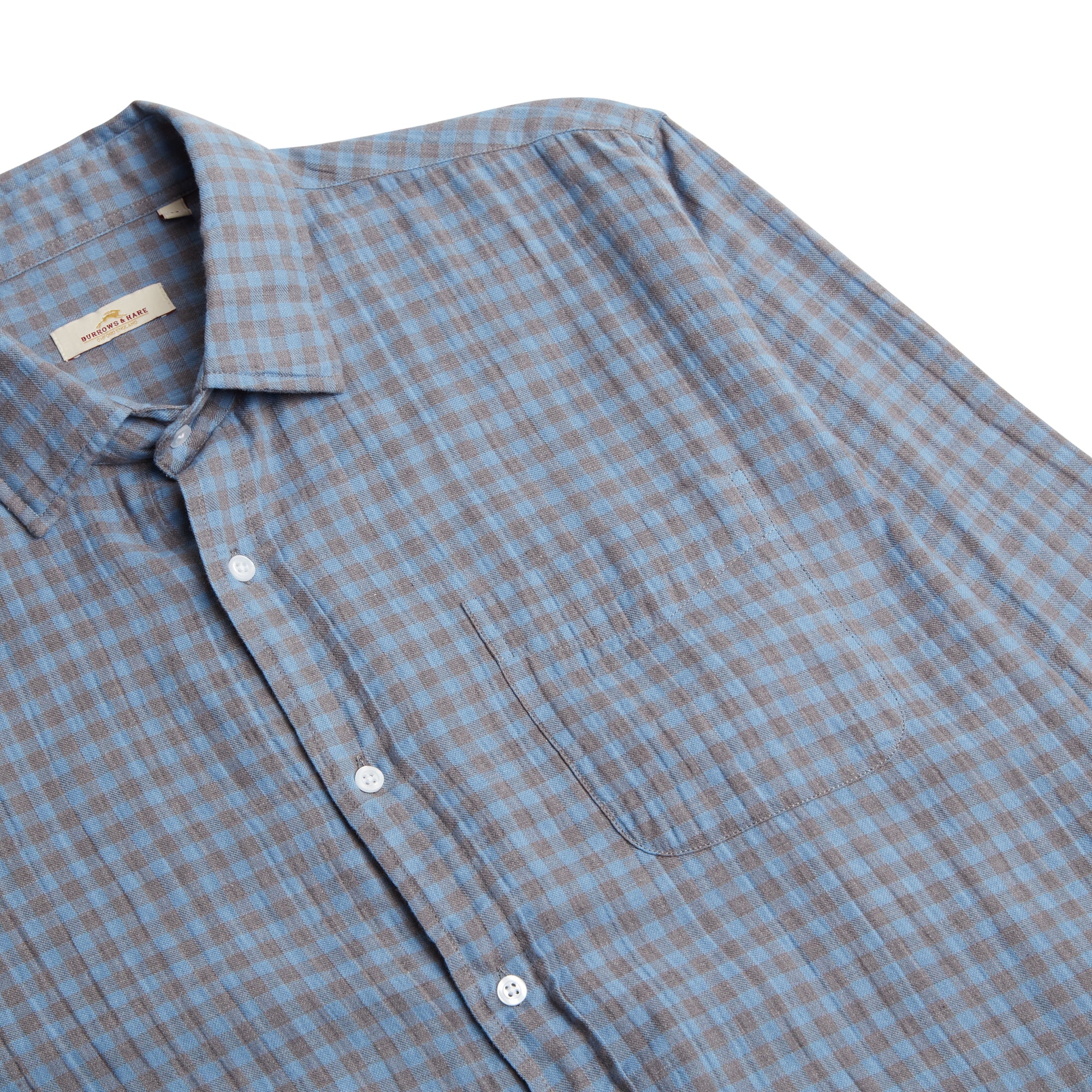 Burrows & Hare Gingham Shirt - Blue - Burrows and Hare