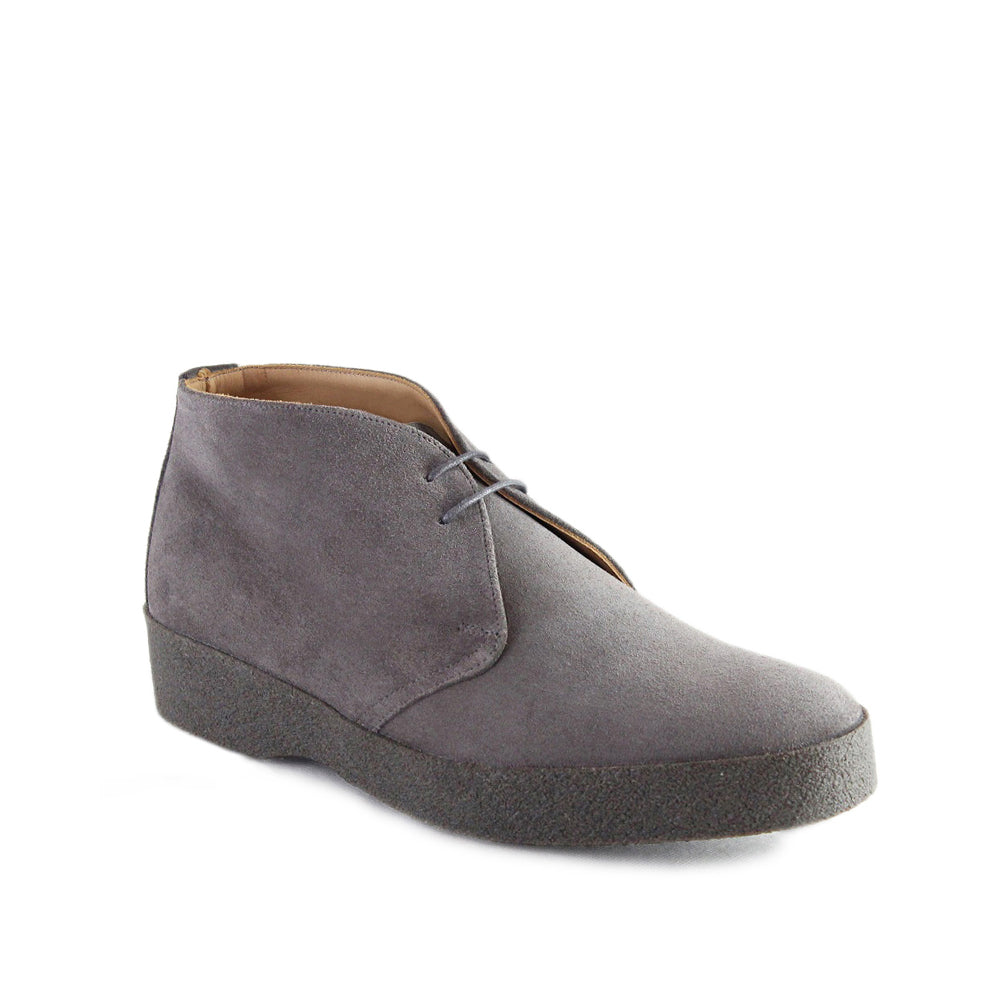 Sanders Suede Chukka Boots with Crepe Sole - Grey - Burrows and Hare