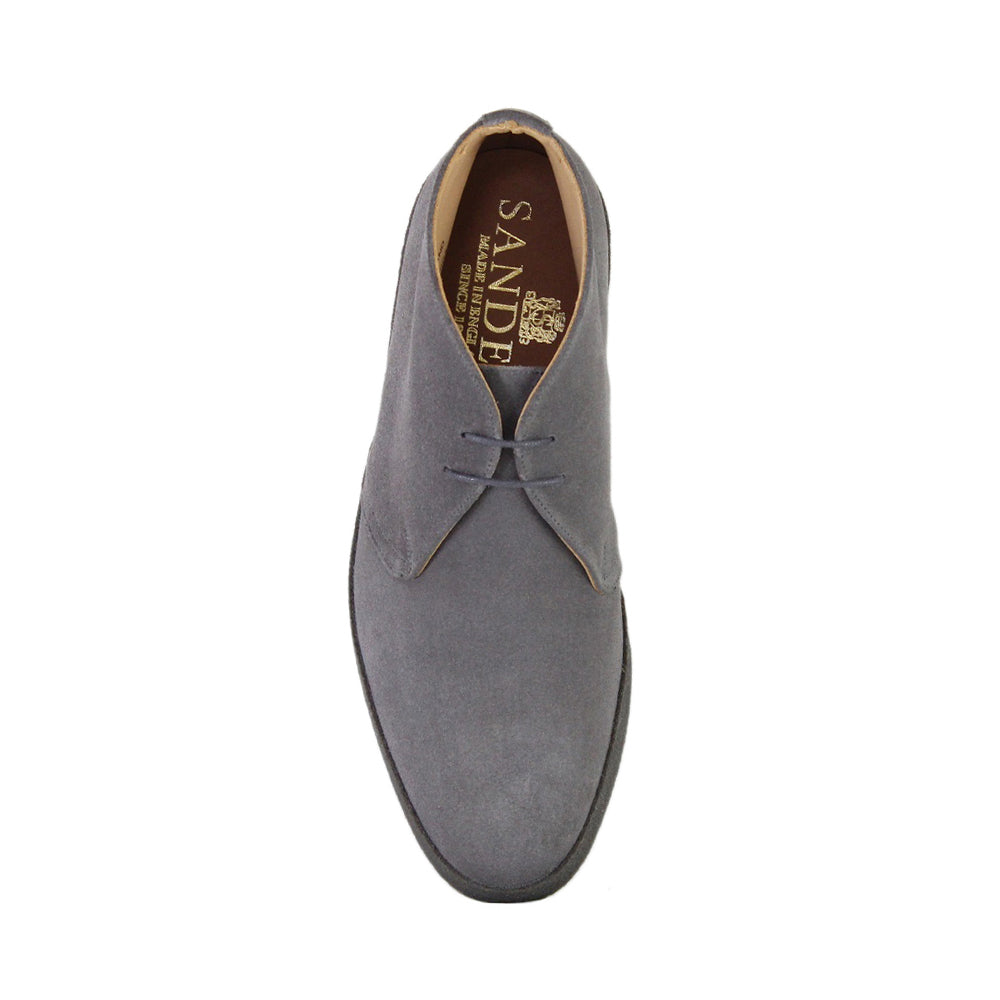 Sanders Suede Chukka Boots with Crepe Sole - Grey - Burrows and Hare