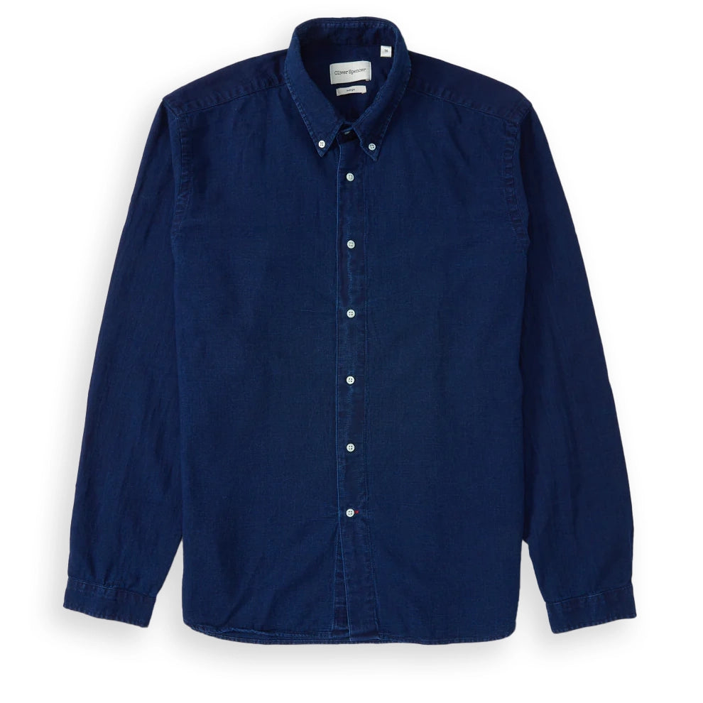 Oliver Spencer Brook Shirt - Kildale Indigo Rinse