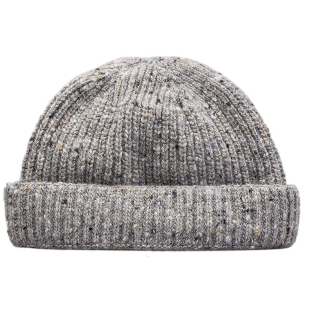 Burrows & Hare English Made Irish Donegal Merino Wool Grey Beanie Hat - Burrows and Hare