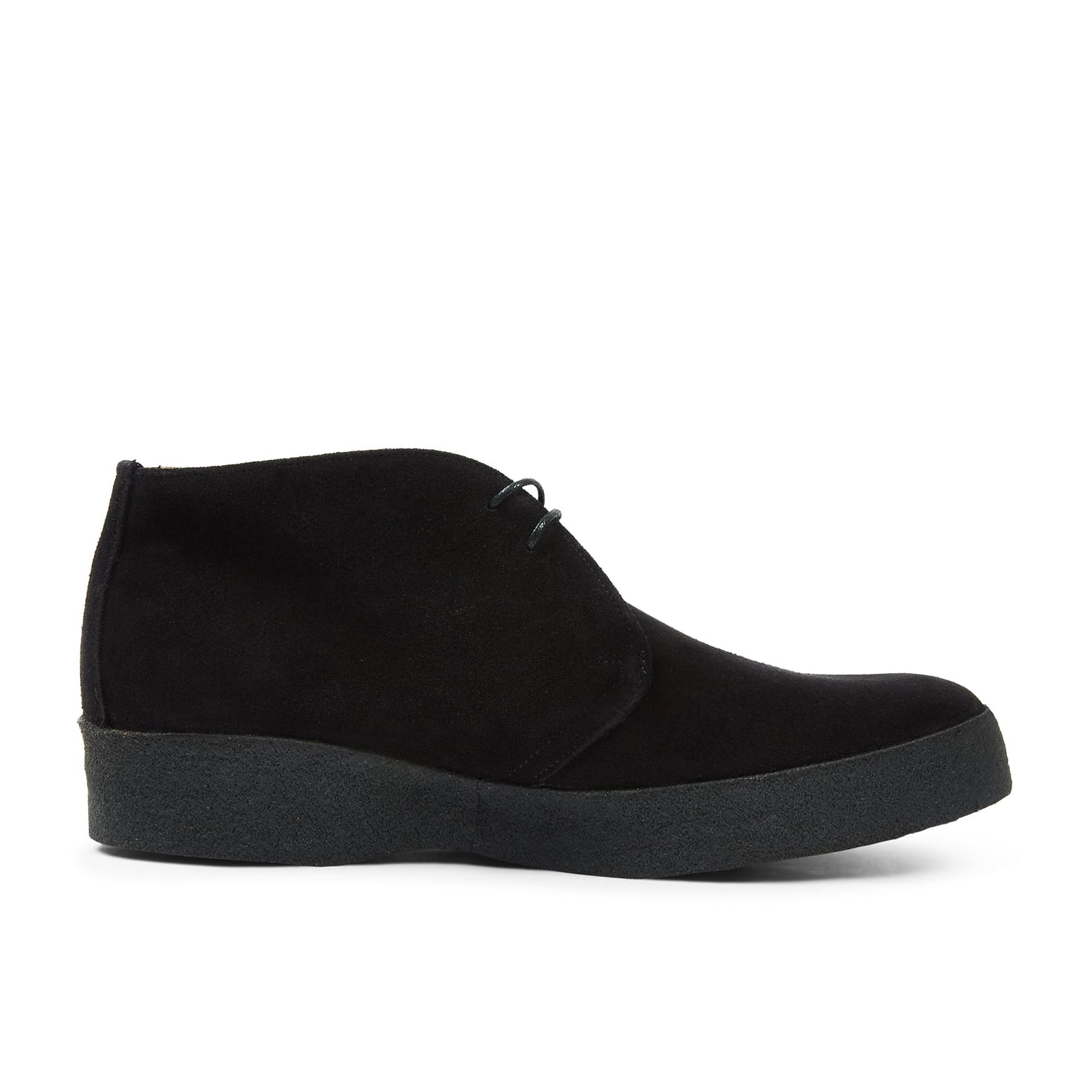 Sanders Suede Chukka Boots with Crepe Sole - Black - Burrows and Hare