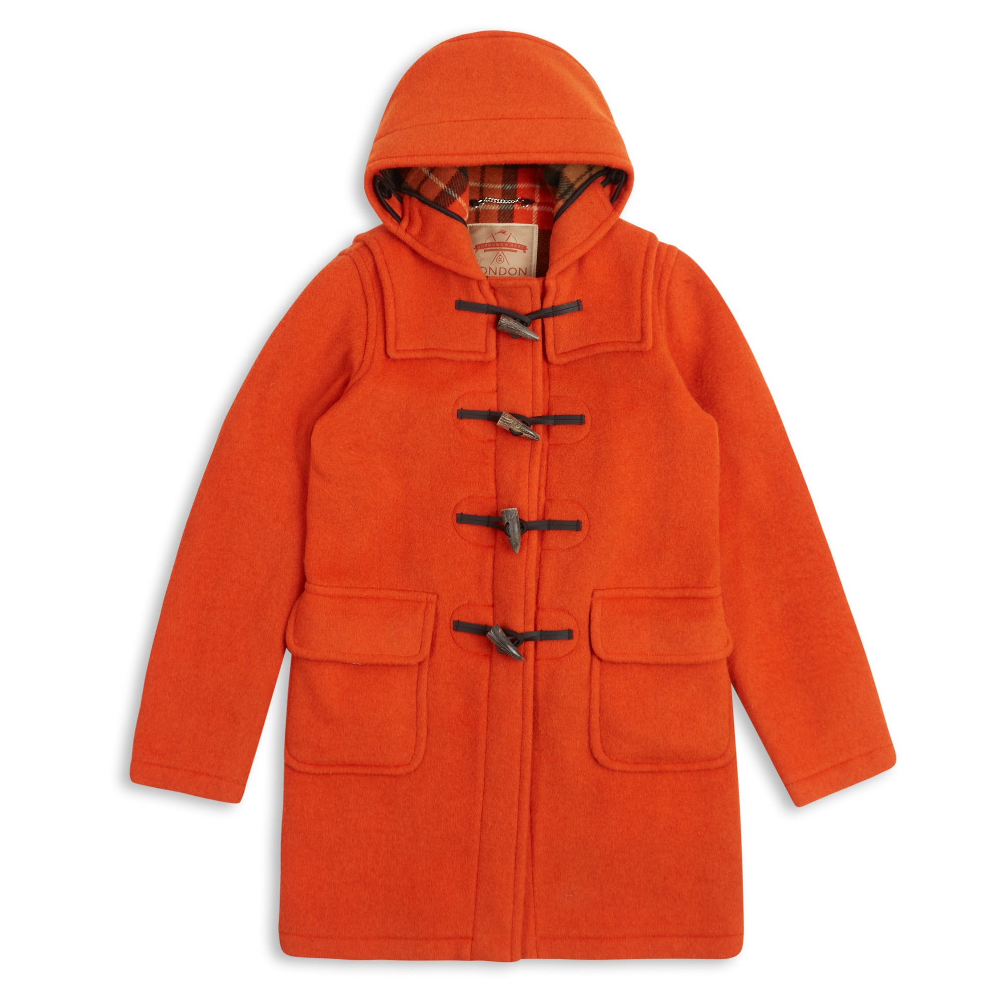 Burrows & Hare Women’s Duffle Coat - Orange - Burrows and Hare