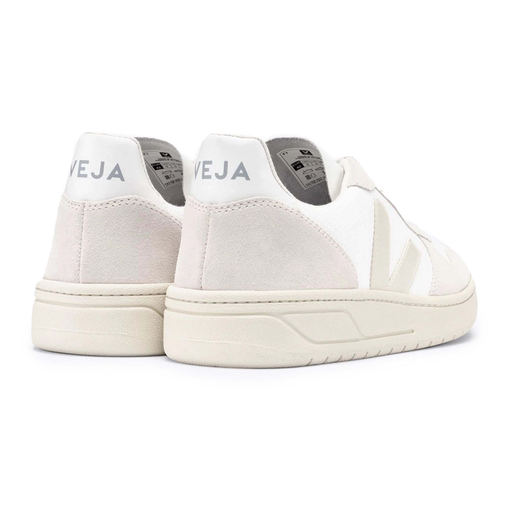 Veja V-10 B-Mesh Tainer - White / Natural / Pierre - Burrows and Hare