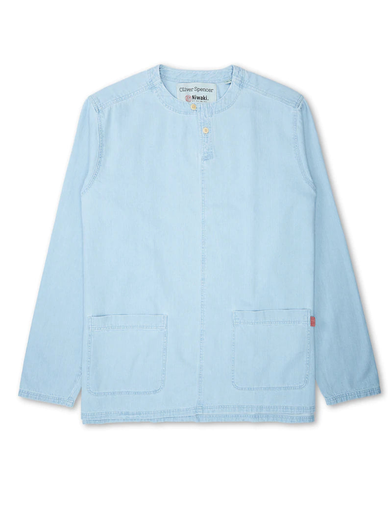 Oliver Spencer x Niwaki Arbor Gardening Smock Wick - Denim Light - Burrows and Hare