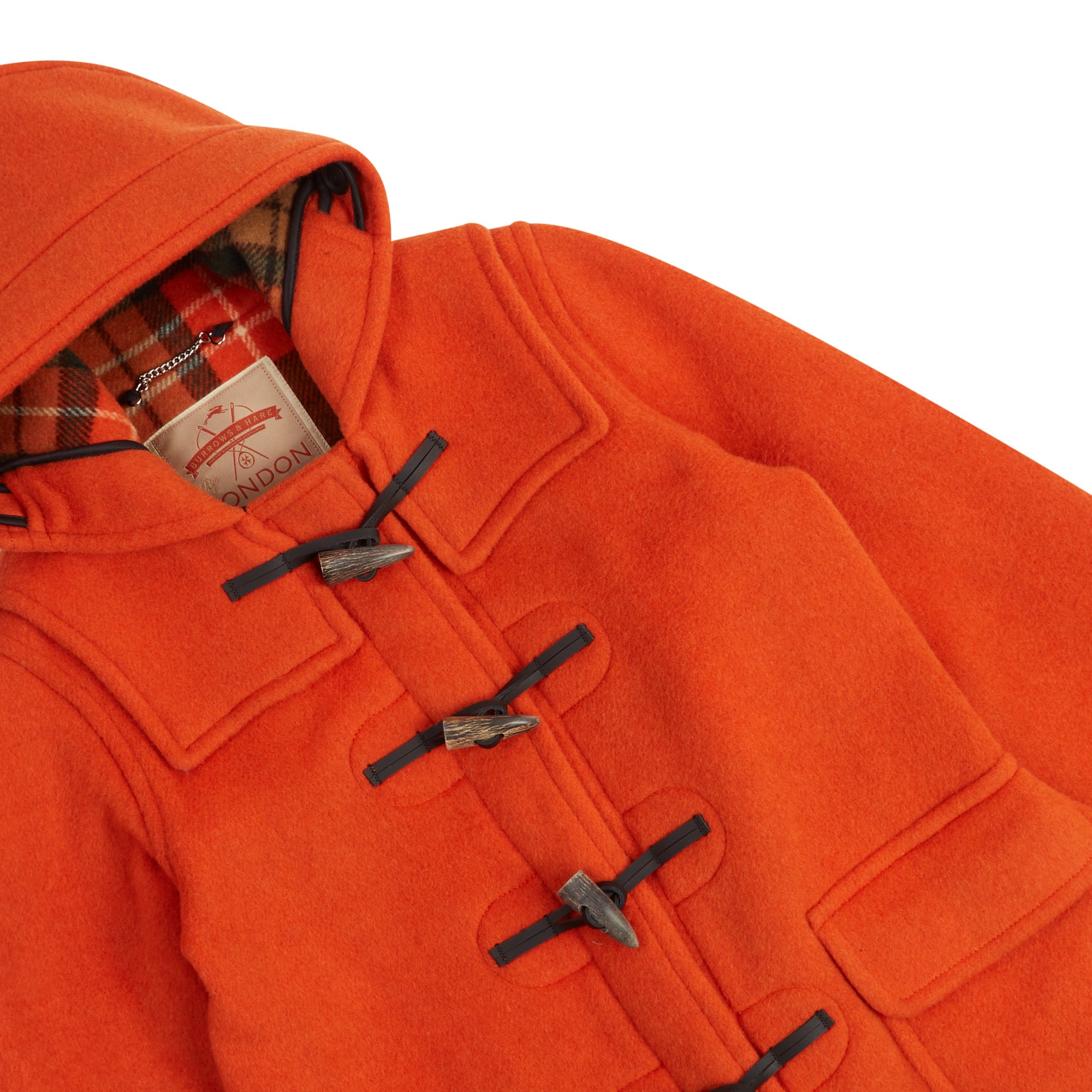 Burrows & Hare Women’s Duffle Coat - Orange - Burrows and Hare