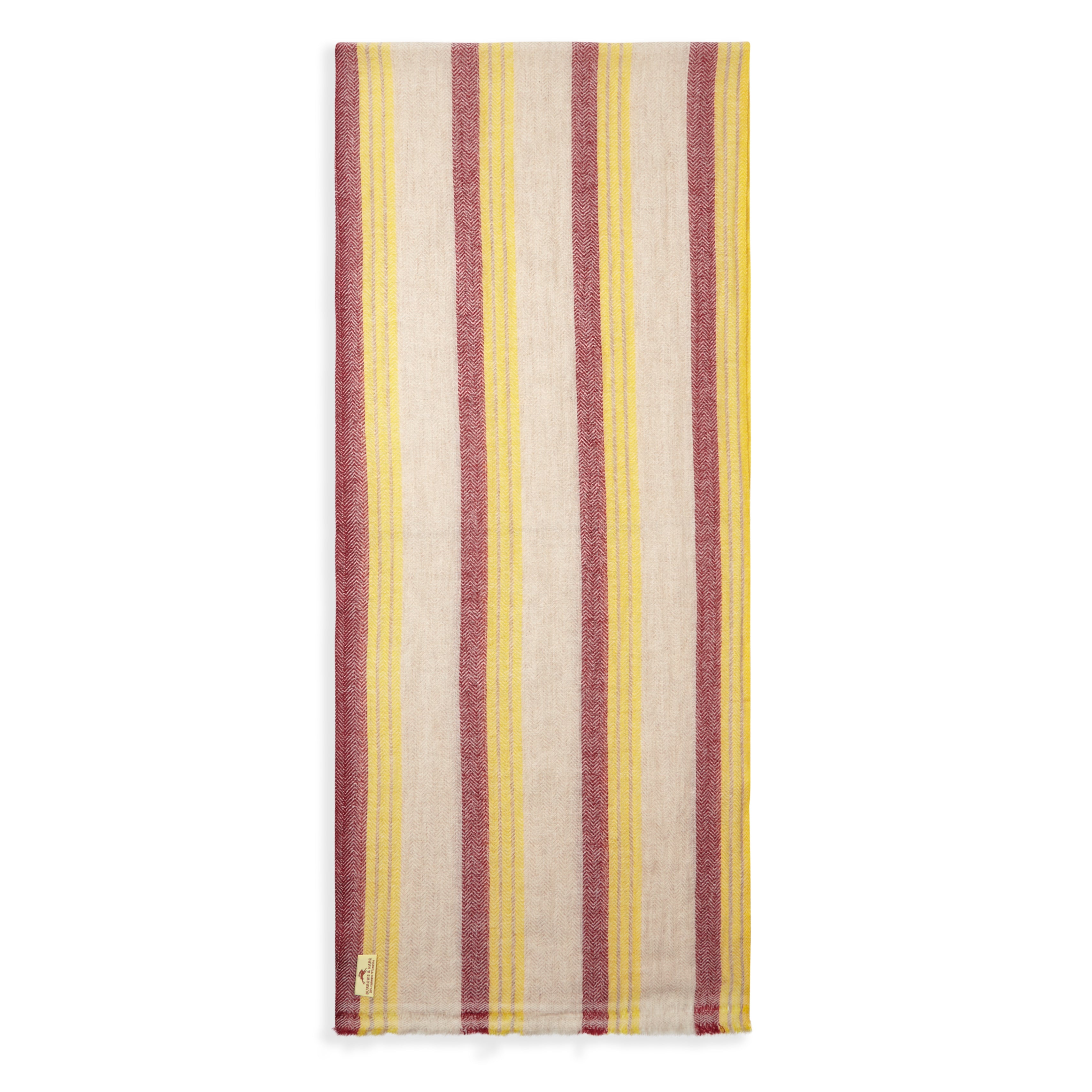 Wool Scarf Cream/Red Stripe