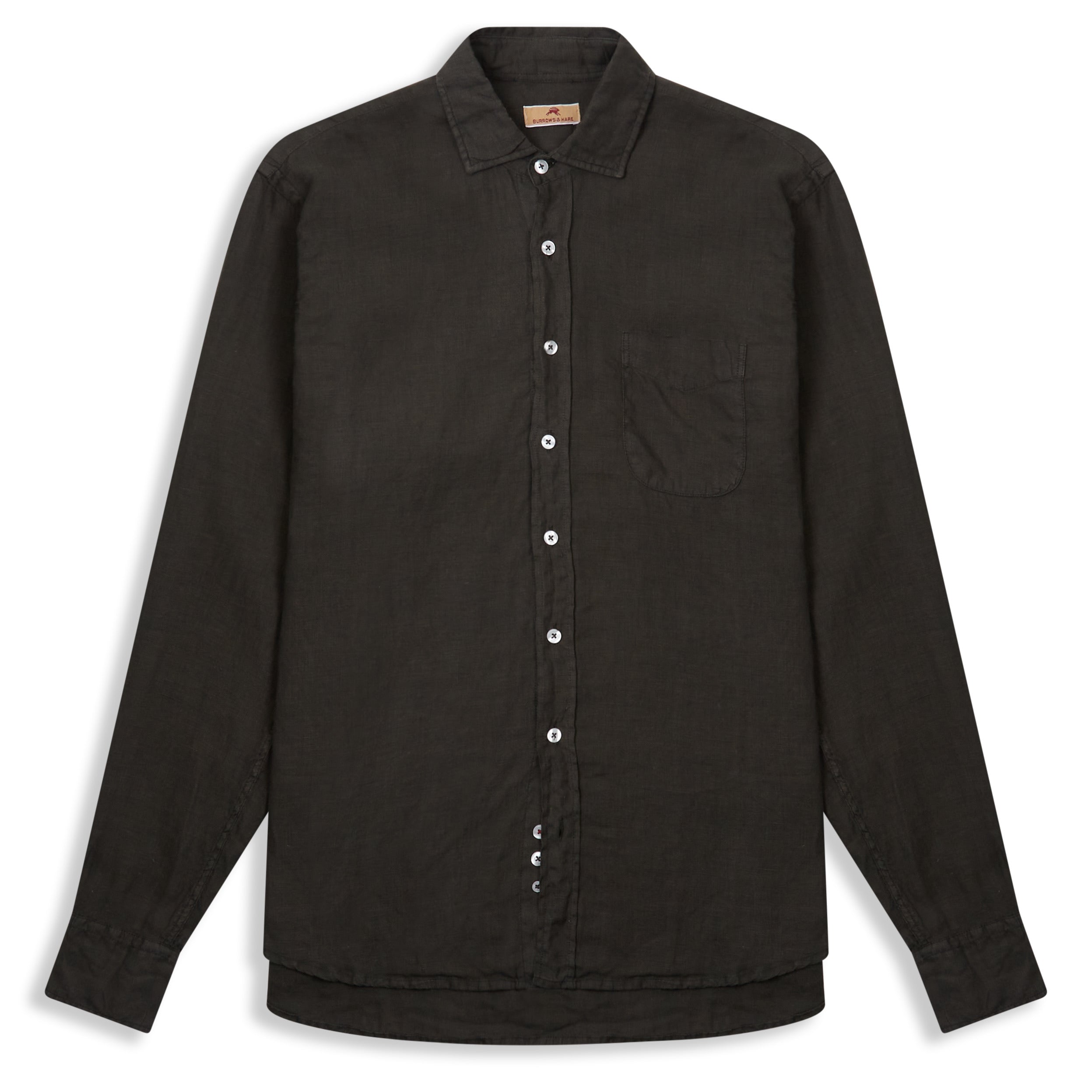 Burrows & Hare Linen Shirt - Bottle Green - Burrows and Hare