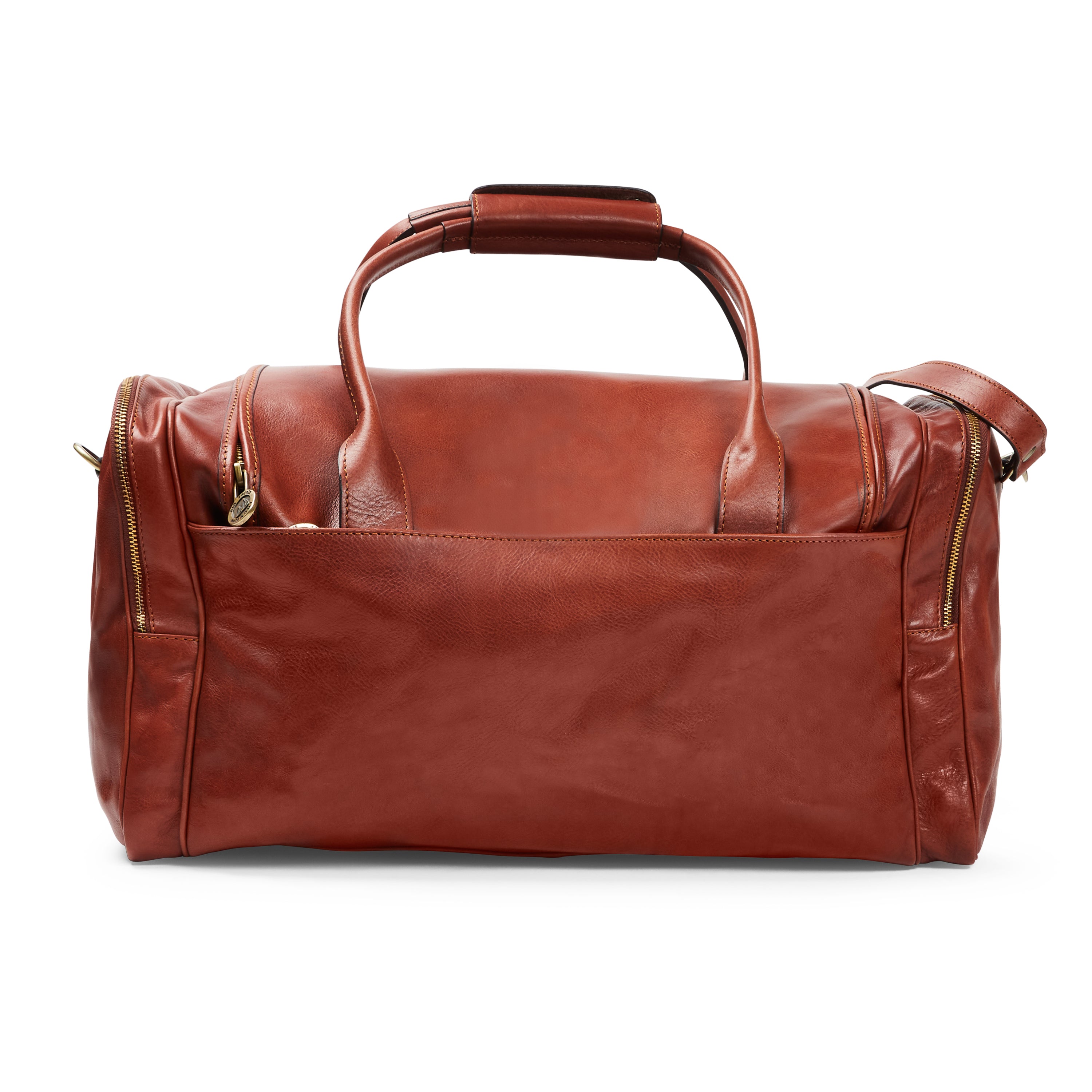 Burrows & Hare Italian Leather Weekend Bag - Tan - Burrows and Hare