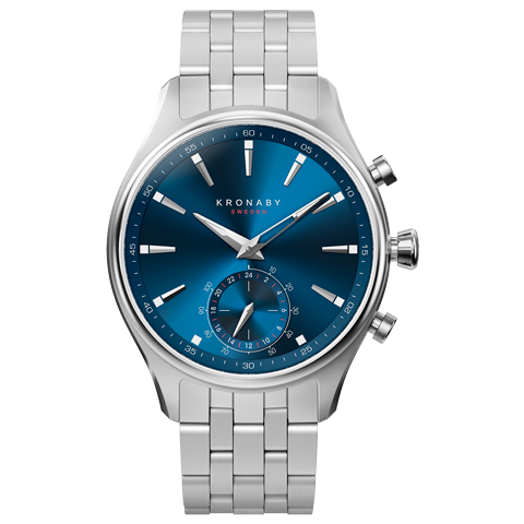 Kronaby Sekel 41mm Hybrid Smartwatch - Blue, Steel - Burrows and Hare